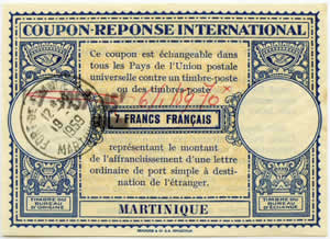 Martinique CRI 7F surch 70F Lo 14